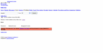 Homepage with Alerts